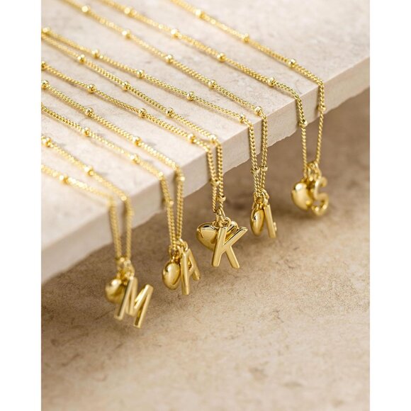 Stylish Gold Heart Initial Necklace - Perfect for Any Occasion, 16.5-Inch - Picture 5 of 8